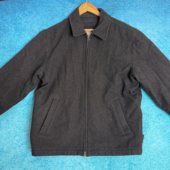 Vintage Old Navy Men’s Wool Blend Jacket Black Size L – Full Zip, Classic Style - Picture 1 of 13